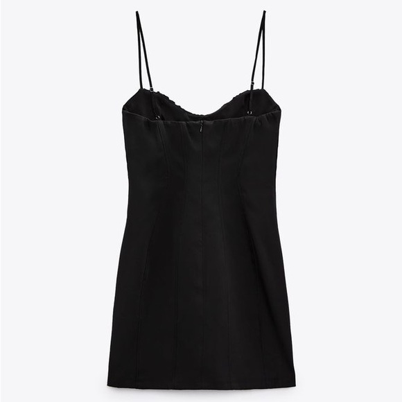 Zara nwt drapped boycon mini party coctail little black dress - Picture 4 of 5